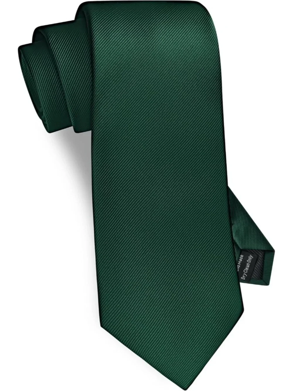 Men's Olive Solid Twill Textured Woven Silk Formal Necktie For Wedding Dress
